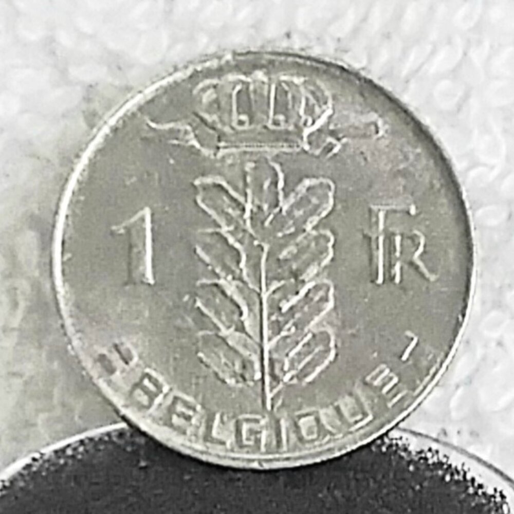 Circulated 1975 Belgium 1 Franc Belgique Bauduin I Coin made of Copper/Nickel!!